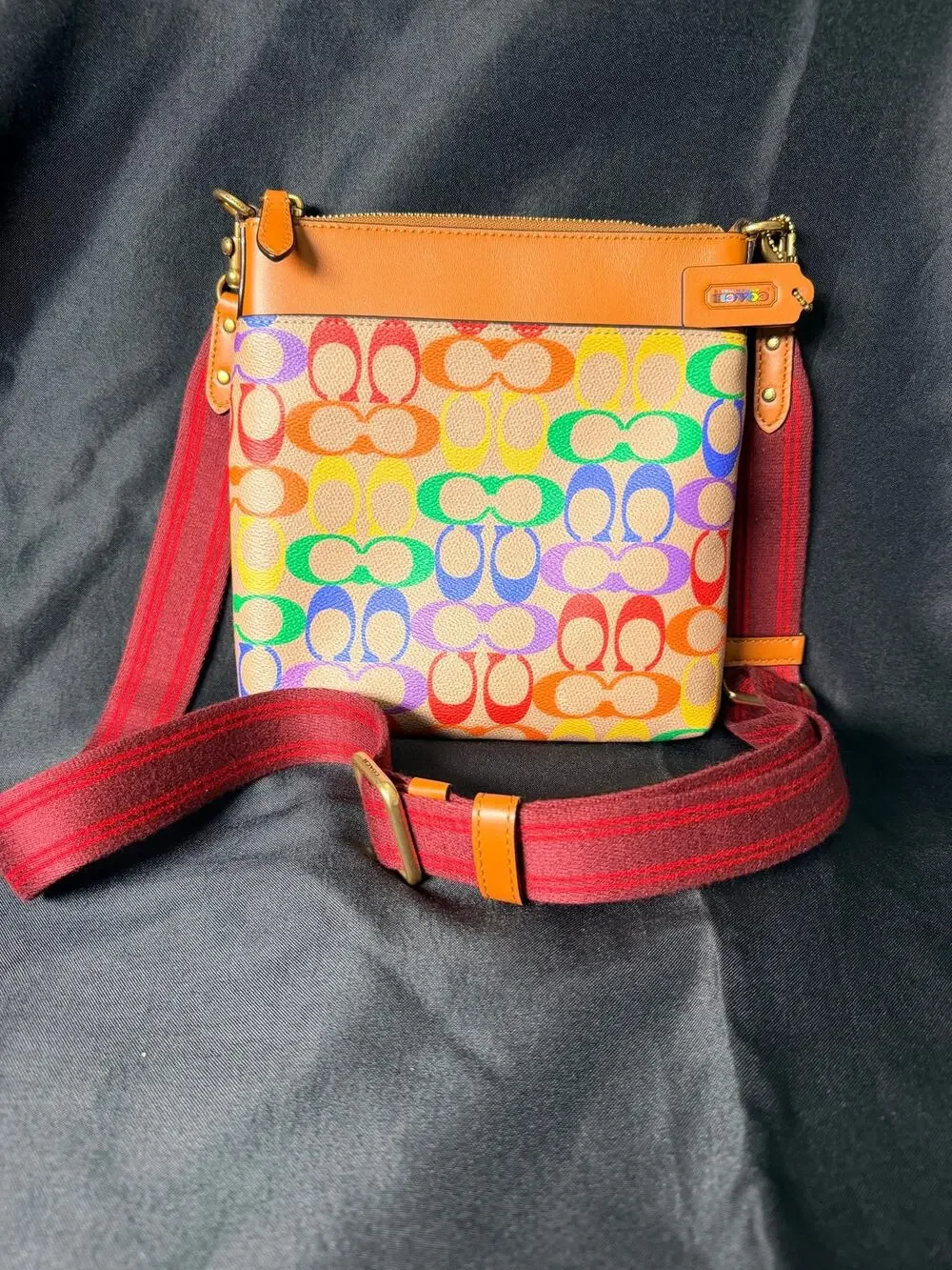 Coach Pride 2022 Rainbow Signature Kitt Messenger Crossbody Bag CA232